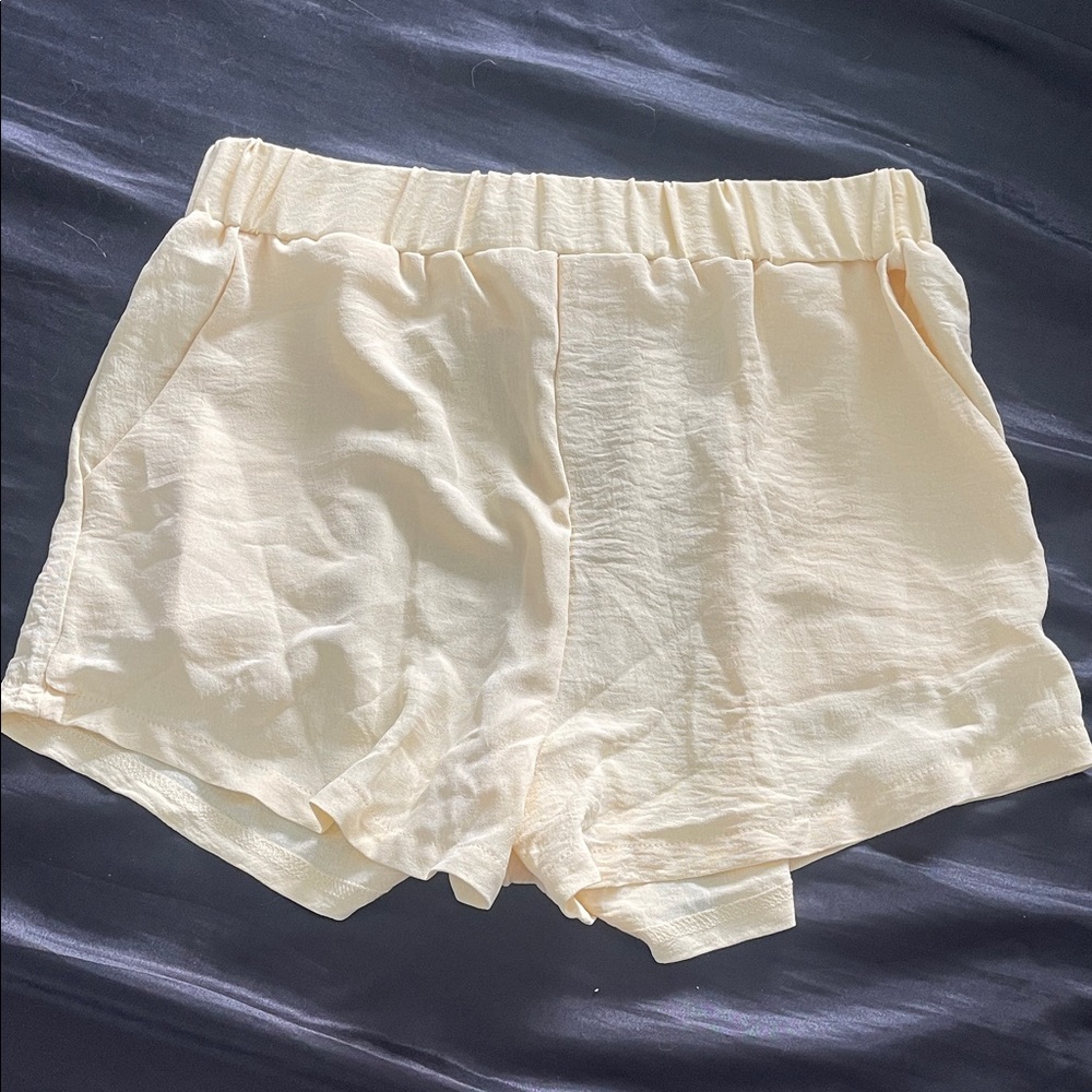 Elegant Cream Swim Coverup Shorts